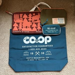 REI Pouch Set and Fabric Tote Bag